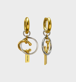 MIXED RAW EARRINGS OR/ARGENT